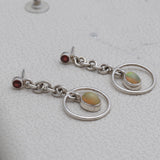 Natural Ethiopian Opal Silver Earrings