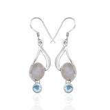 Rainbow Moonstone  Silver Earrings