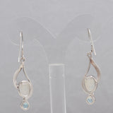 Rainbow Moonstone  Silver Earrings