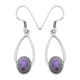 Charoite Silver Earrings