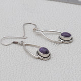 Charoite Silver Earrings