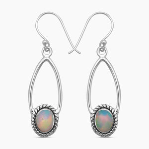 Natural Ethiopian Opal  Silver Earrings