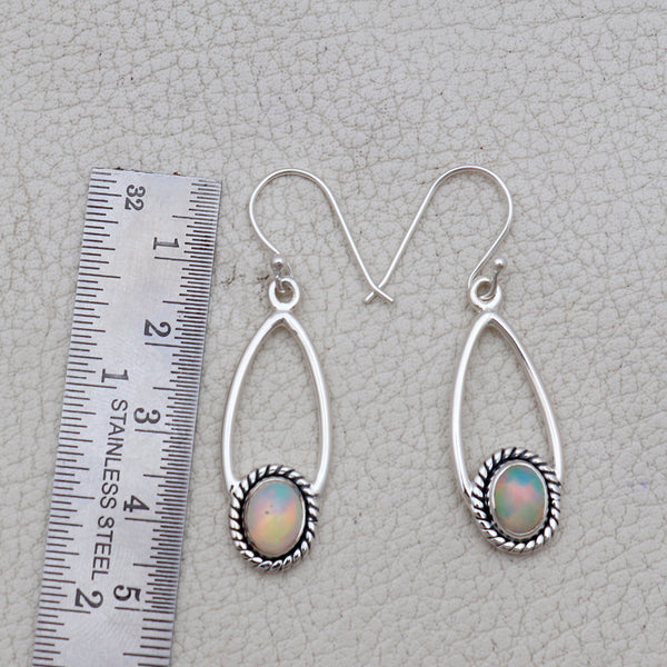 Natural Ethiopian Opal  Silver Earrings