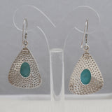 Natural Larimar Silver Earrings