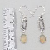 Ethiopian Opal Silver Drop Earrings