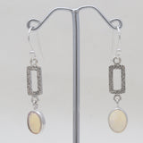 Ethiopian Opal Silver Drop Earrings