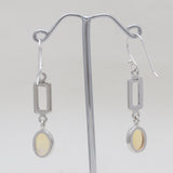 Ethiopian Opal Silver Drop Earrings