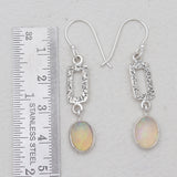 Ethiopian Opal Silver Drop Earrings