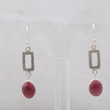 Garnet Silver Earrings