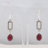 Garnet Silver Earrings