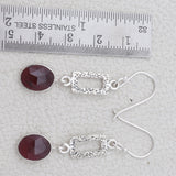 Garnet Silver Earrings