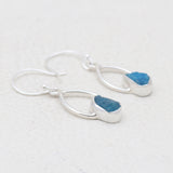 925 Sterling Silver Malachite Fiber Earrings