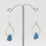 925 Sterling Silver Malachite Fiber Earrings