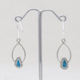 925 Sterling Silver Malachite Fiber Earrings