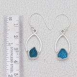 925 Starling Silver Malachite Fiber Earring