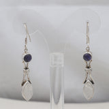 Natural Rainbow Moonstone Silver Earrings