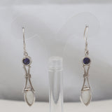 Natural Rainbow Moonstone Silver Earrings