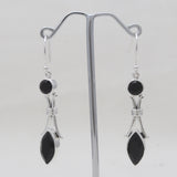 Black Onyx Silver Designer Earrings