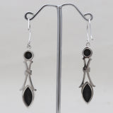 Black Onyx Silver Designer Earrings
