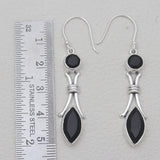 Black Onyx Silver Designer Earrings