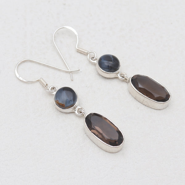 925 Sterling Silver Smoky Quartz Earrings