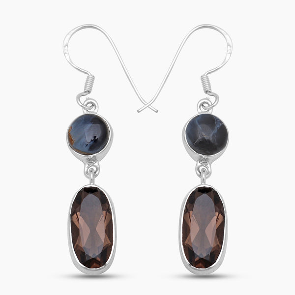 925 Sterling Silver Smoky Quartz Earrings