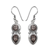 Natural Smoky Quartz Silver Earrings