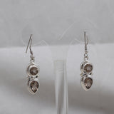 Natural Smoky Quartz Silver Earrings