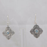 Blue Topaz Silver Earrings