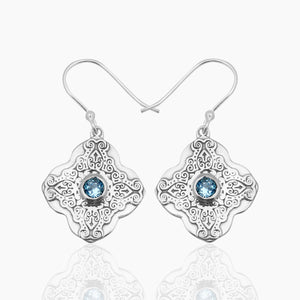 Blue Topaz Silver Earrings