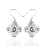 Blue Topaz Silver Earrings