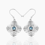 Blue Topaz Silver Earrings