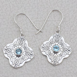 Blue Topaz Silver Earrings