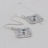 Blue Topaz Silver Earrings