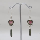 Watermelon Tourmaline Dangle Earrings