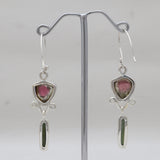 Watermelon Tourmaline Dangle Earrings