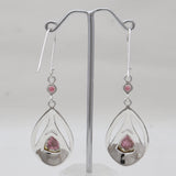 925 Sterling Silver  Watermelon Tourmaline Earrings