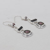 Watermelon Tourmaline Silver Earrings
