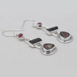 Watermelon Tourmaline Silver Earrings