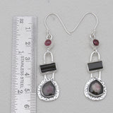 Watermelon Tourmaline Silver Earrings