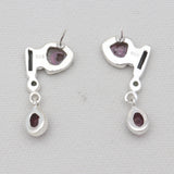 Watermelon Tourmaline Silver Women Earrings