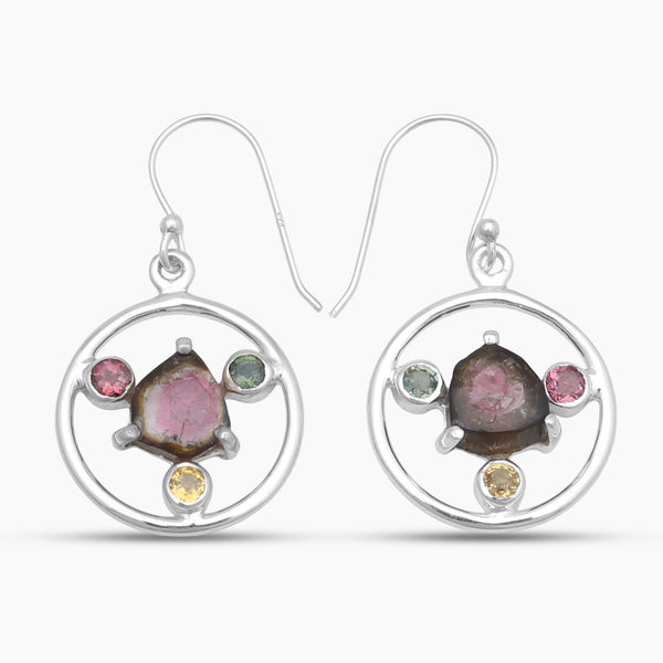 Tourmaline Silver Earrings