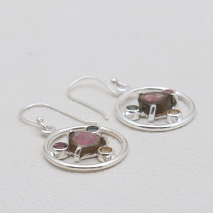 Tourmaline Silver Earrings
