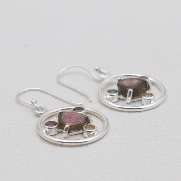 Tourmaline Silver Earrings