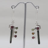Multicolor Tourmaline Silver Earrings