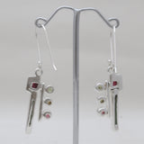 Multicolor Tourmaline Silver Earrings