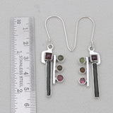 Multicolor Tourmaline Silver Earrings