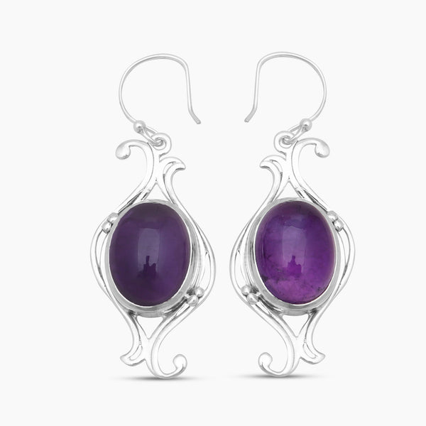 Amethyst Silver Earrings