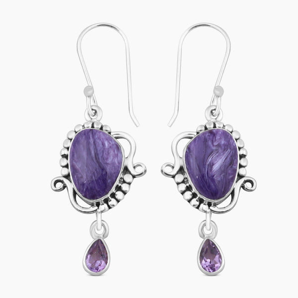 925 Sterling Silver Charoite Jewelry Sets
