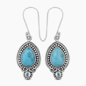 Larimar Gemstone Silver Jewelry Set